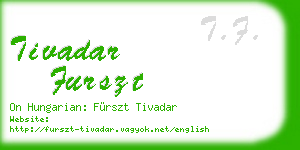 tivadar furszt business card